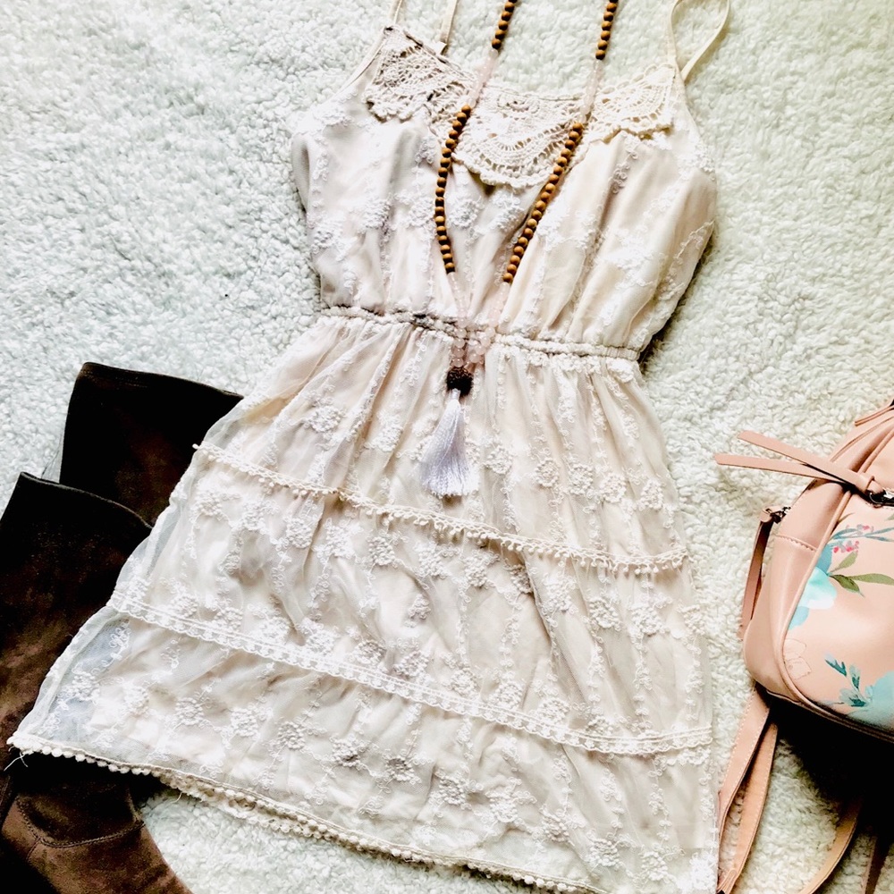 Spring off white dress